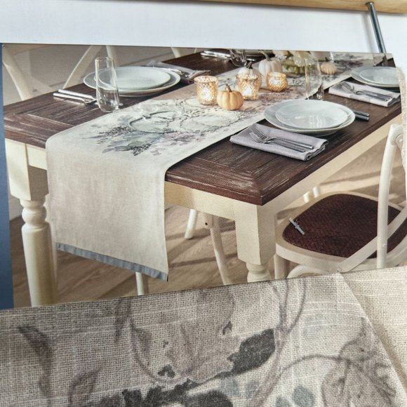 Rachel Ashwell Fall Pumpkin Table Runner Autumn Theme‎ The Farmhouse 14" x 72" - Picture 12 of 13